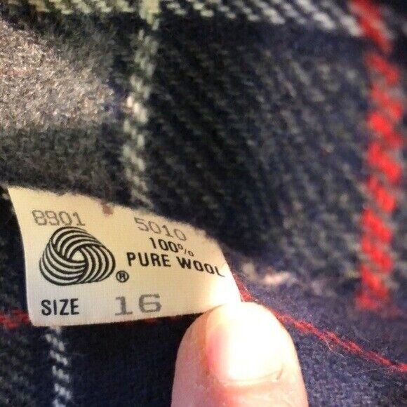 Vintage Penguin Red 100% Pure Wool Over Coat Plaid Lining Size 16 Made in USA - Picture 7 of 9